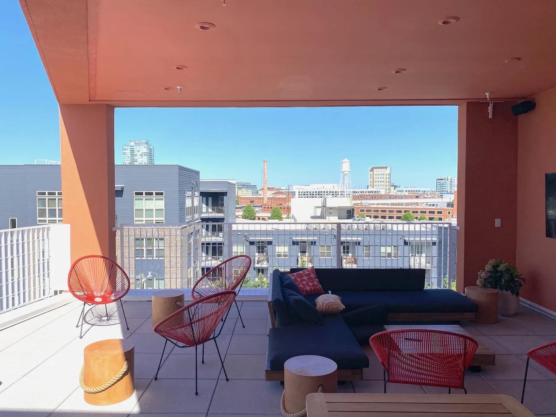 Shared terrace overlooking downtown Durham