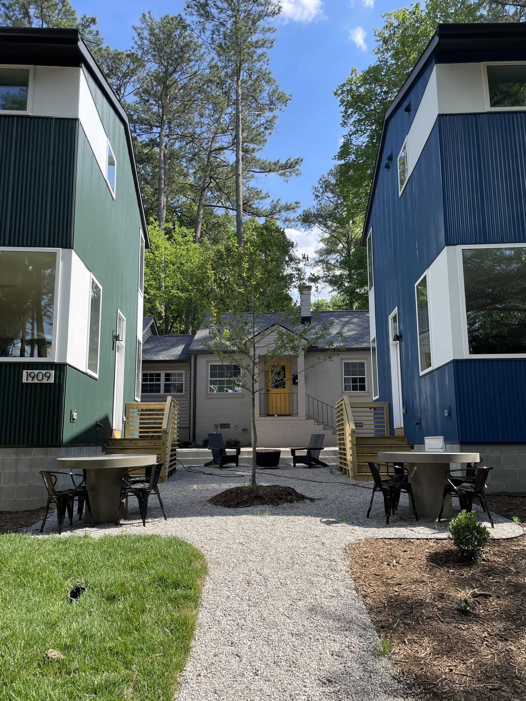 Small-lot homes and shared courtyard