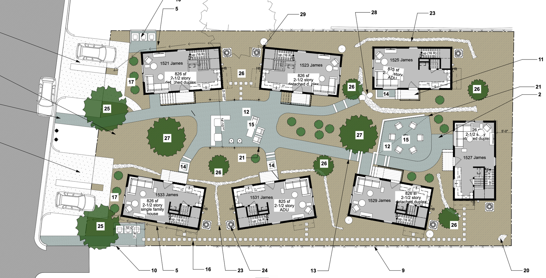 Small-lot site plan diagram
